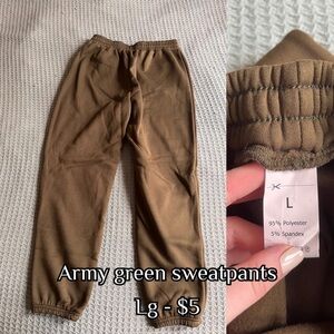 SHEIN Olive Green Pajama Pants